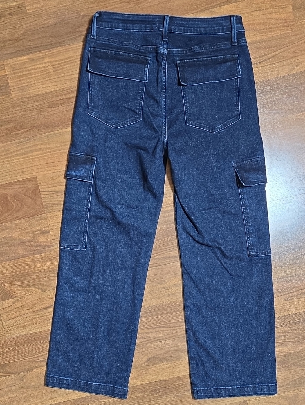 Driftwood Jeans 31 Blue Cargo High Rise Wide Leg Stretch Utility - Picture 6 of 10